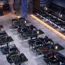 Customized bar music bar cafe table and chair combination barbecue hot pot milk tea shop KTV box deck sofa