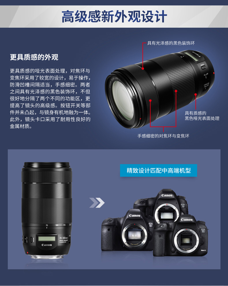 [Mới xác thực] Canon Canon EF-70-300mm f 4-5.6 IS II USM zoom tele Máy ảnh ống kính tele thế hệ thứ hai hỗ trợ chụp ảnh du lịch phong cảnh toàn khung hình