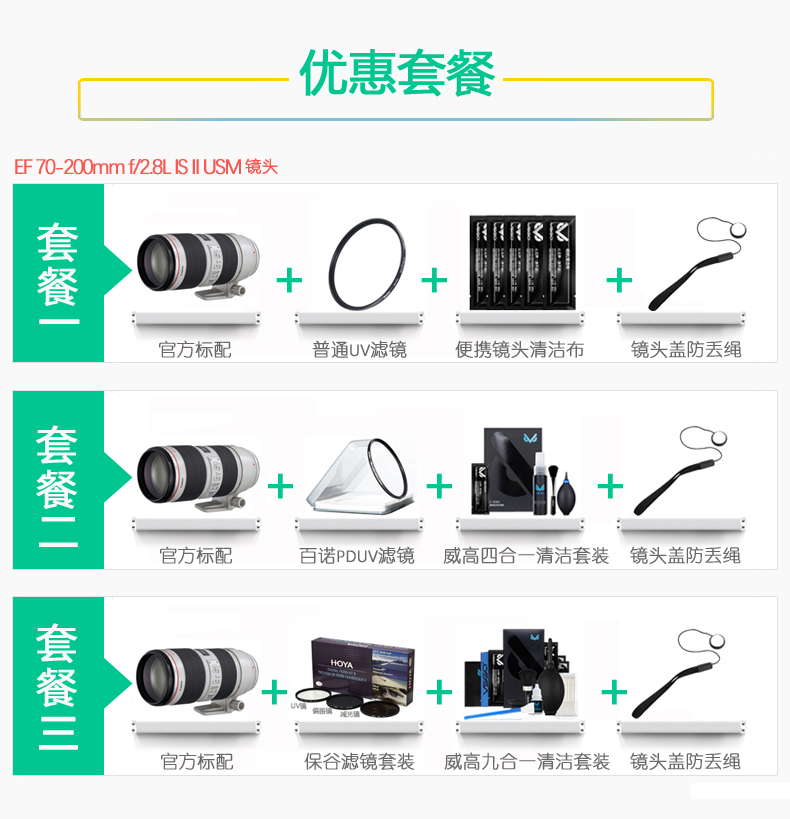 Canon 70-200mm f / 2.8L IS II USM zoom ống kính máy ảnh DSLR ống kính thỏ trắng thế hệ thứ hai