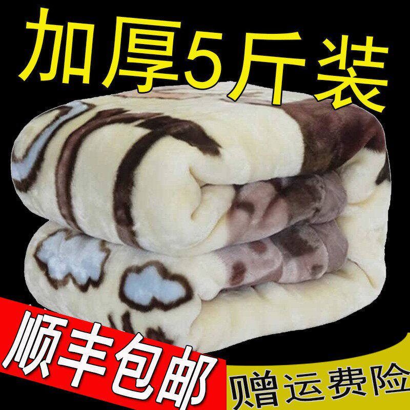 SF double-layer thickened Raschel blanket single double coral fleece winter nap blanket student dormitory quilt
