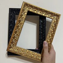 (can be customized) wide 3-6cm golden black small crumbed and beautiful solid wood frame framed photo frame