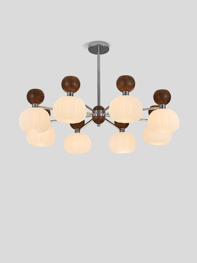 侘寂风客厅吊灯中古温馨护眼极简南瓜大厅主灯民宿复古餐厅卧室灯