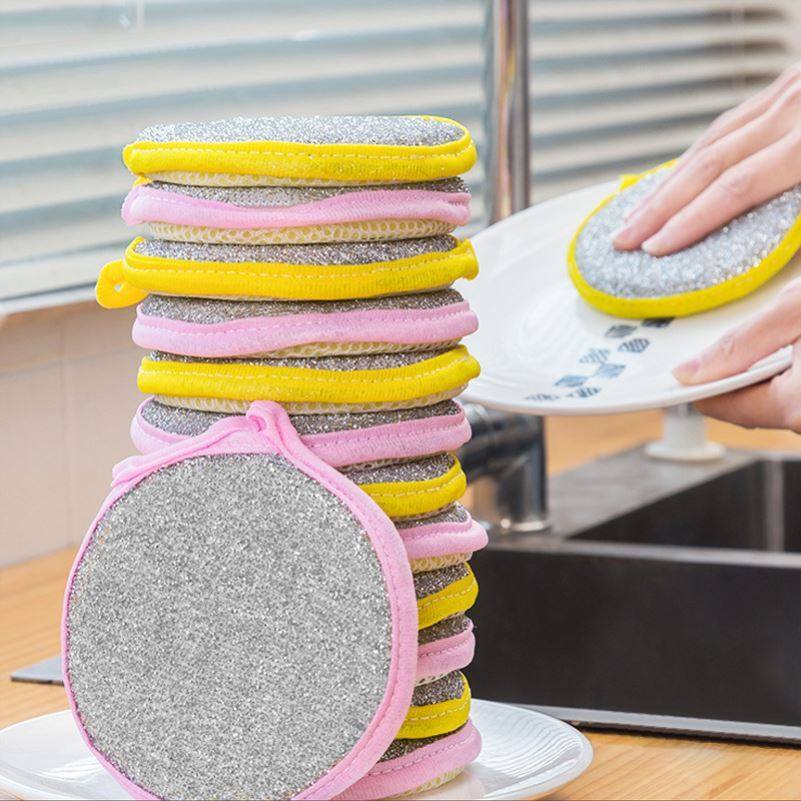 Dishwashing Sponge Block Kitchen not stained with oil Brush Pan God's home dishcloth Double face Clean cotton Peppers Magic wipe-Taobao