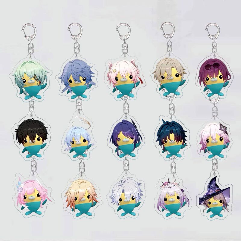Genshin Impact Game Merchandise Keychain, Cute Little Radish, Nakusha, Baiyue, Yaqie, Acrylic Backpack Pendant