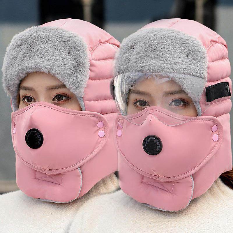 Winter Lei Feng Hat for Men and Women Riding Electric Bikes, Fleece-Lined Face Mask, Thickened for Winter, Cold-Proof, Warm, Ear-Protecting, Hooded Cotton Hat