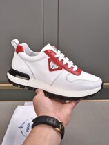 Prada Prada Mens Shoes Classic Section Running Shoes Genuine Leather Round Head Men Casual Sneakers