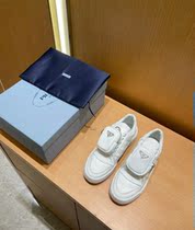 Prada Prada Prada 2022 Autumn Winter New Women Casual Shoes With Flat Bottom Low Bunch Shoes Triangle Placid Small White Shoes