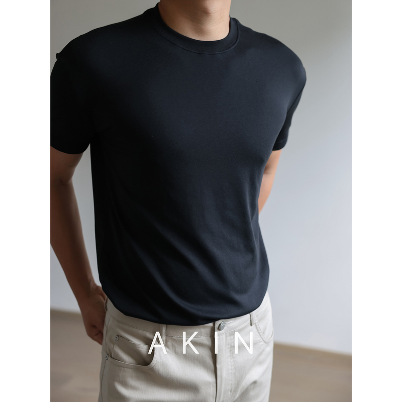 Akin Small Neckline Modal Quick-Drying Breathable Round Neck Short-Sleeved T-Shirt Men's New Summer Top Fitness Inner Wear