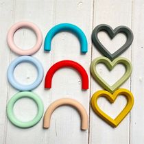 2pc Baby Silicone U Type For Baby Heart shape Ring Teether b