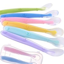 Baby Soft Silicone Spoon Candy Color Spoon Children Food Bab
