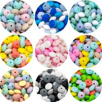 Cute-Idea 20Pcs Baby Silicone Lentil Beads 12MM Abacus beads