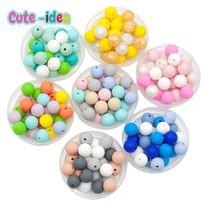 Cute-Idea 10pcs 12mm Silicone Round pearl Beads Baby Teethin