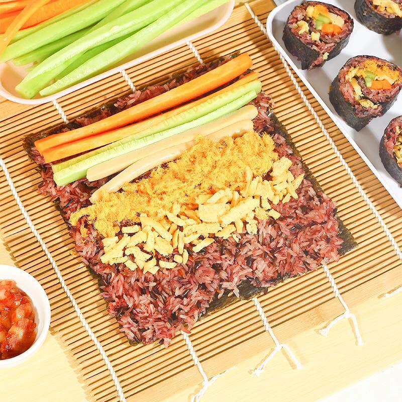 Rice-Carbonated Roller Shutters Taiwan Meal TOOLS Meals Amethyst material Purple Vegetable Rice Sea Tunemeal sushi Roll