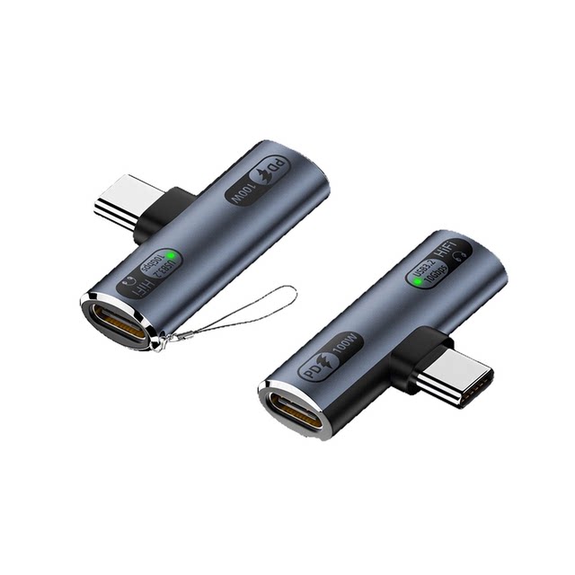 Type-C to 3.5mm Two-In-One Headphone Adapter Suitable for Huawei and Apple iPhone 15 /16 Mobile Phones, Usb3.2 Hard Drive Enclosure, USB Flash Drive Transfer, Otg Adapter, Tpc Headphone for Listening to Music with In-Line Control