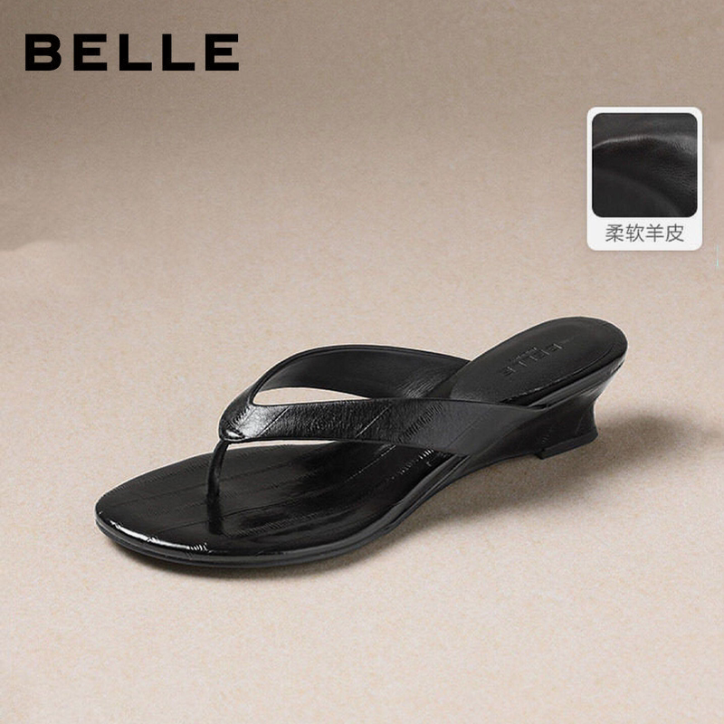 92 Series Belle Night Dream Paris Sheepskin Thong Flip-Flops for Women 26 Summer Beach Wedge Slippers H8040 92 Series Belle Night Dream Paris Sheepskin Thong Flip-Flops for Women 26 Summer Beach Wedge Slippers H8040