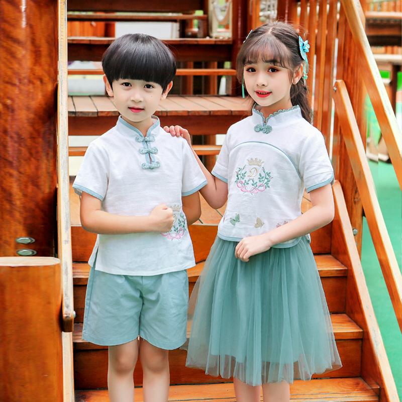 Children's Chinese Wind Hanfu Kindergarten Garden Costume National School Class Clothes Elementary School Students Graduation Performance 61 Recital Chorus