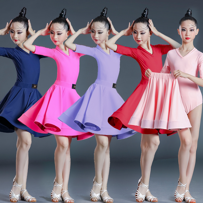 New children's Latin dance clothing competition clothing two-piece dance skirt professional practice clothing children's national standard examination clothing female