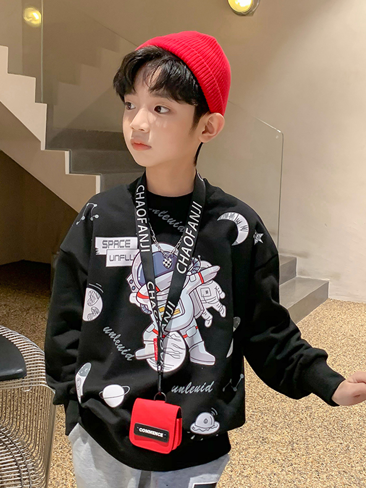 Children's sweater boy handsome trendy brand children's clothing boy big boy fried street shirt 2022 spring and autumn new big boy