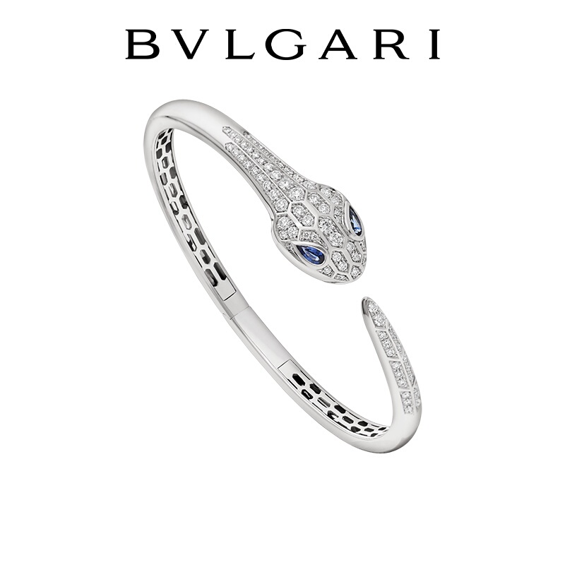 Bvlgari Serpenti Seduttori Sapphire and Diamond 18K White Gold Bracelet