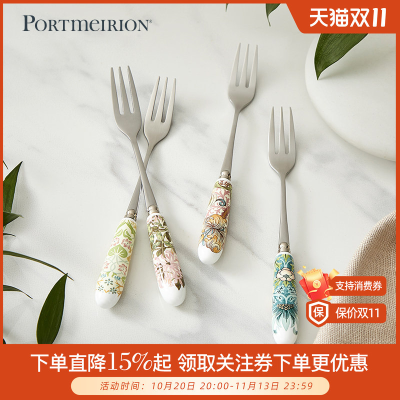 Portmeirion British Imported Ceramic Afternoon Tea Dessert Fork Coffee Spoon Stirring Spoon Portmeirion British Imported Ceramic Afternoon Tea Dessert Fork Coffee Spoon Stirring Spoon