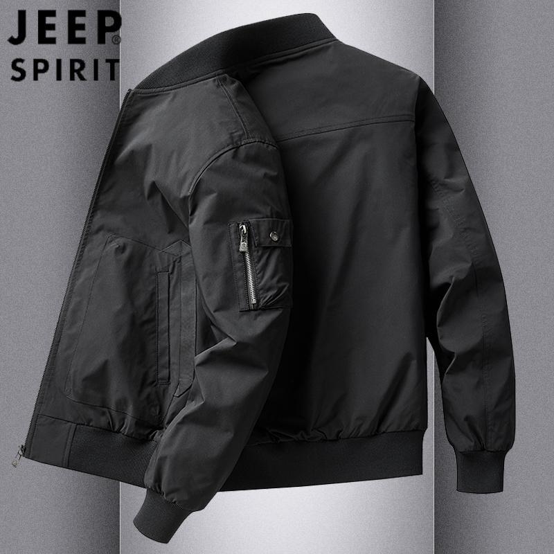 Jeep Spirit Spring and Autum New Men's Ma1 Bomber Jacket American Casual Workwear Top Jacket for Men