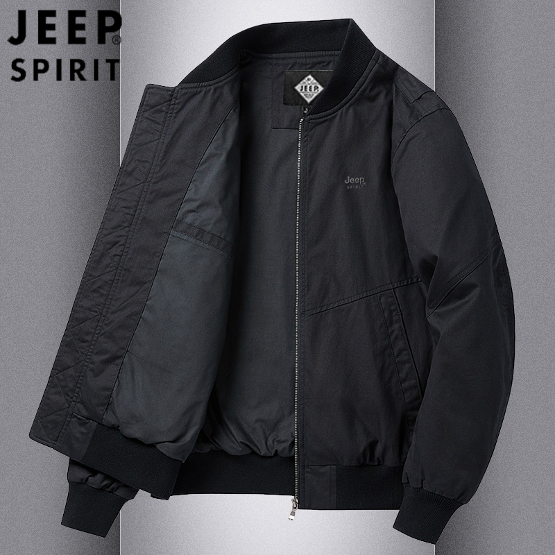 Jeep Spirit Pilot Jacket Men's Spring and Autum Workwear Retro Baseball Uniform American Casual Loose Jacket Jeep Spirit Pilot Jacket Men's Spring and Autum Workwear Retro Baseball Uniform American Casual Loose Jacket