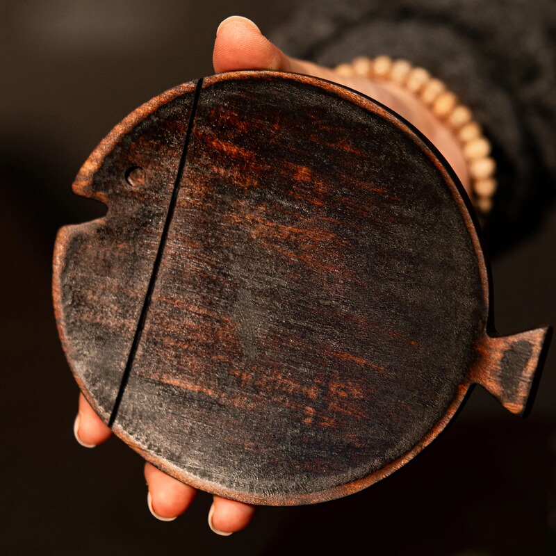 Jingdezhen Handmade Wooden Lacquer Creative Ins-Style Coffee Wooden Fish-Shaped Tray Wooden Tray Tableware Jingdezhen Handmade Wooden Lacquer Creative Ins-Style Coffee Wooden Fish-Shaped Tray Wooden Tray Tableware