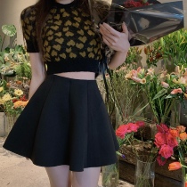 Black high waist A character half body dress Women 2022 spring new 100 hitch slim fit slim short skirt air layer skirt