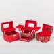 Bride's Dowry, Betrothal Gift, Storage Box, Betrothal Gold Box, Password Box, Red Three-Hardware Wedding Jewelry Box