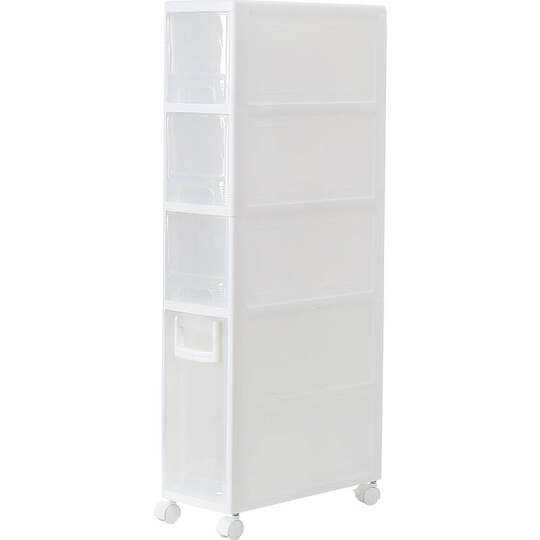 Ultra-Narrow Gap Storage Cabinet, Drawer-Type Gap Cabinet, Bathroom Kitchen 16cm Plastic Bedside Organizer, Movable
