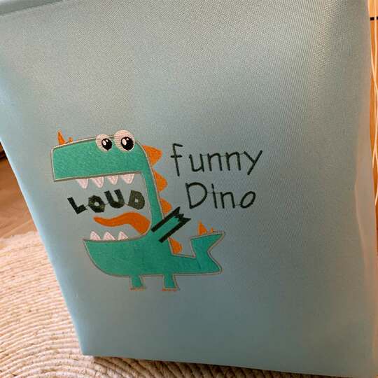 Thickened Children's Toy Storage Basket with Drawstring Canvas Storage Bag for Clothes, Dirty Clothes Basket, Cartoon Dirty Clothes Bucket