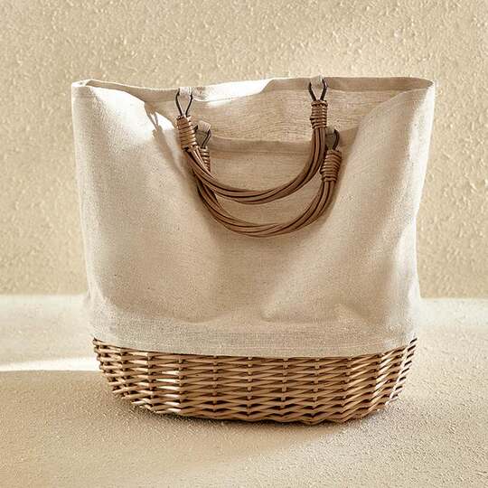 Shangxuan Home Wicker and Rattan Handbag Shopping Basket Women's Bag Woven Handbag Flower Basket Flower Picking Basket