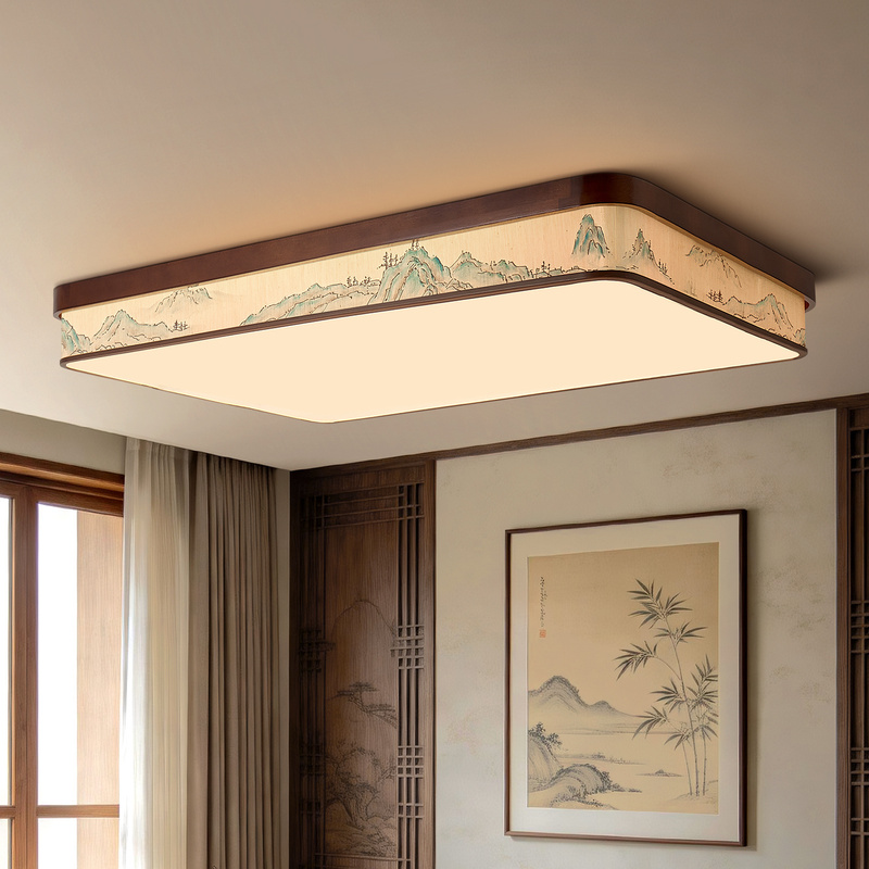 Walnut Wood Living Room Main Light Ceiling Lamp New Chinese Style Lighting Zhongshan Vintage Bedroom Lamp Study Room Chinese Style Living Room Lamp Walnut Wood Living Room Main Light Ceiling Lamp New Chinese Style Lighting Zhongshan Vintage Bedroom Lamp Study Room Chinese Style Living Room Lamp