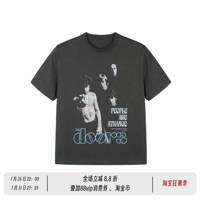 Newdecay Gate Band Print Tee Sorona Cool Fit Regular Shoulder Round Neck Casual Short Sleeve T-Shirt for Men Newdecay Gate Band Print Tee Sorona Cool Fit Regular Shoulder Round Neck Casual Short Sleeve T-Shirt for Men