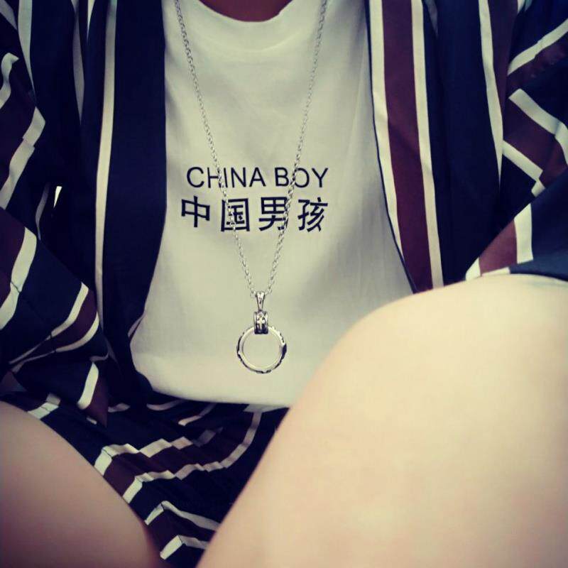 European and American hip-hop necklace sweater chain brand OBE sex cross pendant hipster men's fashion accessories pendant women