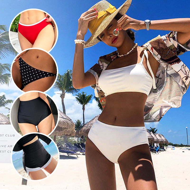 Women's Triangle Swim Briefs, Anti-Exposure High-Waisted Leggings, Black and White Bikini Swimwear, Professional Quick-Drying Underwear, Single Piece Women's Triangle Swim Briefs, Anti-Exposure High-Waisted Leggings, Black and White Bikini Swimwear, Professional Quick-Drying Underwear, Single Piece