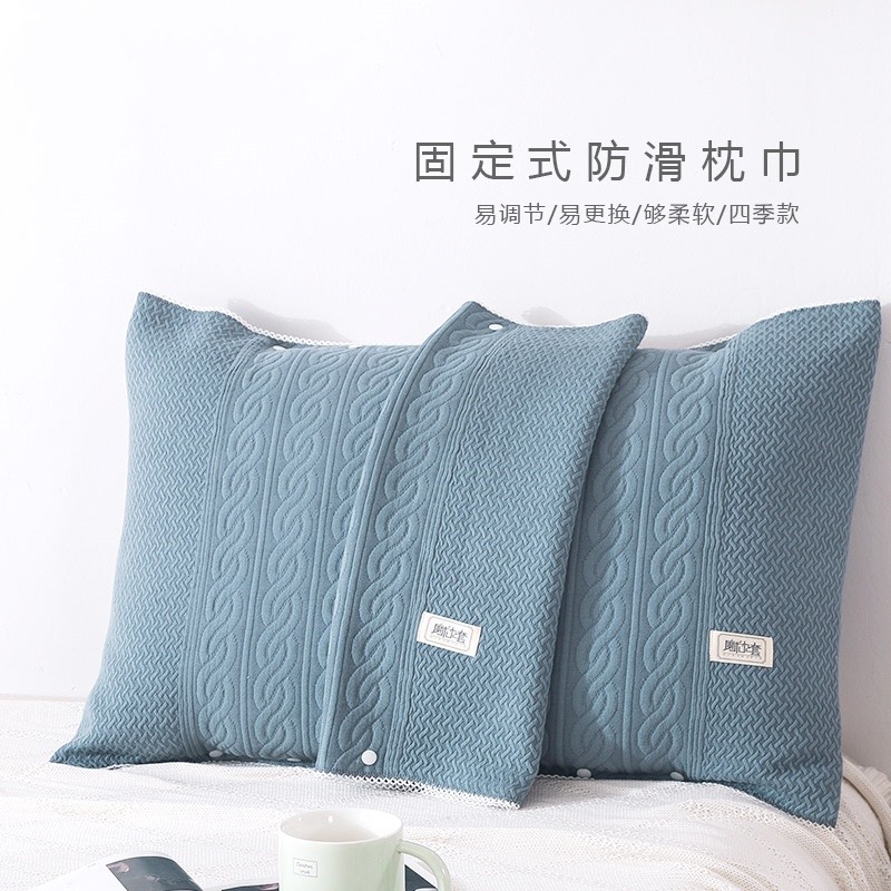 Pure cotton pillow towel does not fall off a pair of high-end European cotton cotton household gauze cover towel pillow towel