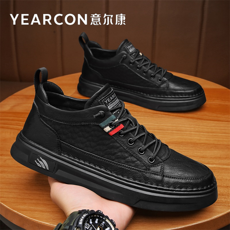 Yerkan Board Shoes Men's Shoes 2024 New Spring Autumn Winter Plus Suede Cotton 100 Hitch High-end Men Business Casual Leather Shoes-Taobao