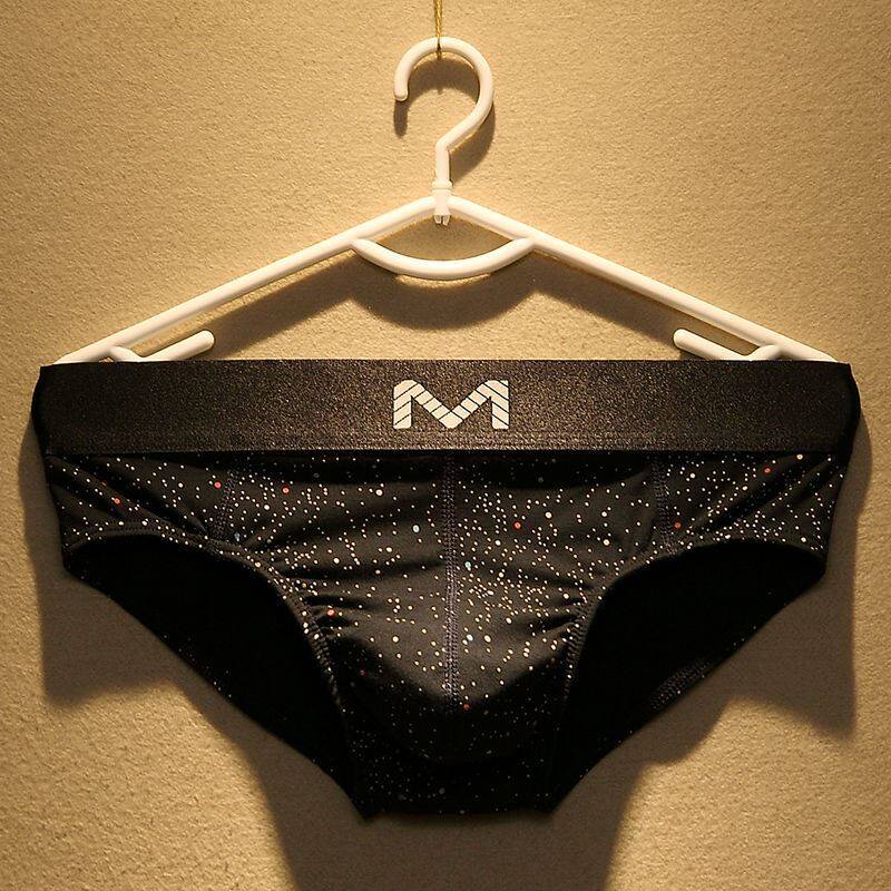 Trend Men's Triangle Briefs Male cotton Korean version Personality Guys Young students Low waist U Convex Sexy Shorts Head