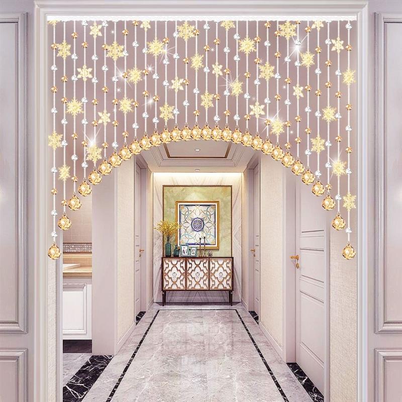 Half Curtain Door Curtain for Home Use, No-Drill Beaded Crystal Bead Curtain Partition, New Style for Living Room Entrance, Plastic Bead String Curtain
