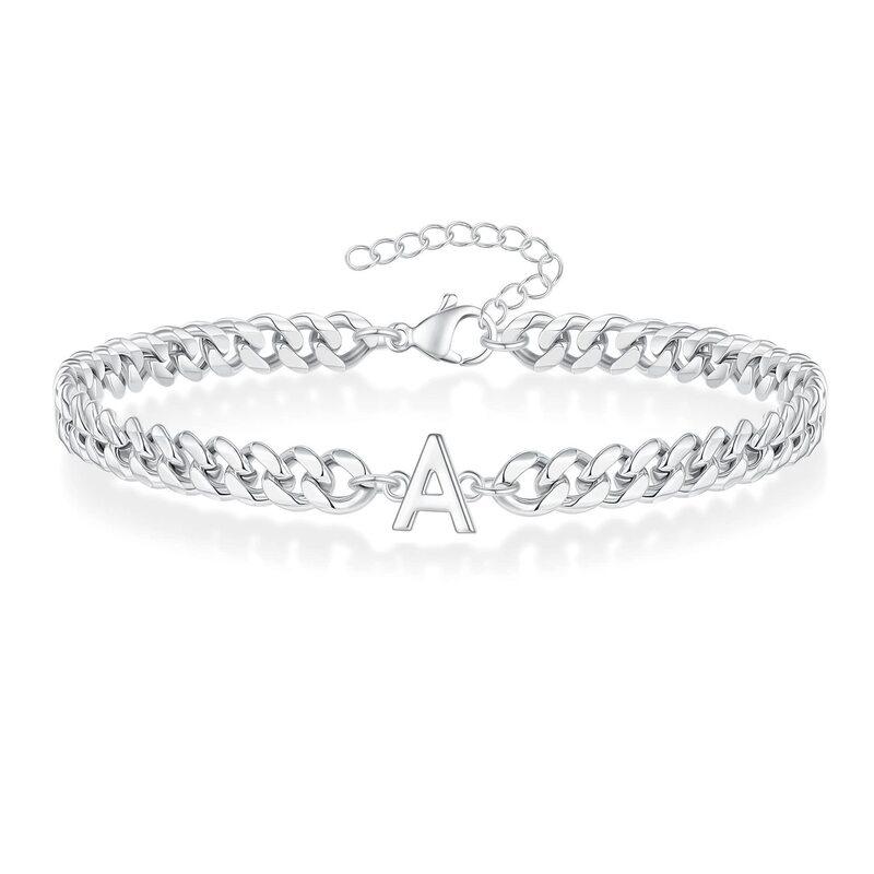Amazon's Best-Selling Magic Chain 26 Initial Letter Men's Bracelet, Stainless Steel Non-Fading Couple's Cuban Bracelet Jewelry Amazon's Best-Selling Magic Chain 26 Initial Letter Men's Bracelet, Stainless Steel Non-Fading Couple's Cuban Bracelet Jewelry