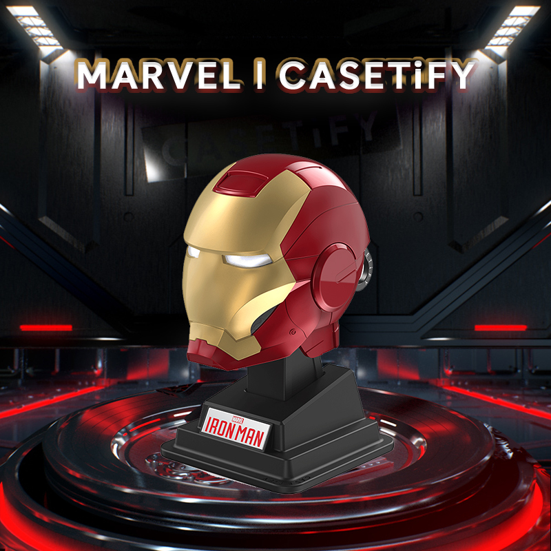Iron Man X Casetify Iron Man Helmet Collectible Earphone Case Suitable for AirPods Pro 1/2 Generation Earphone Protective Case