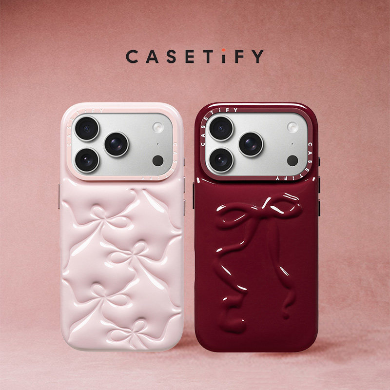 CASETiFY 挚爱甜心系列 芭蕾粉/宝石红 蝴蝶结泡芙手机保护壳 适用于苹果iPhone17ProMax/17Pro/16ProMax手机保护壳