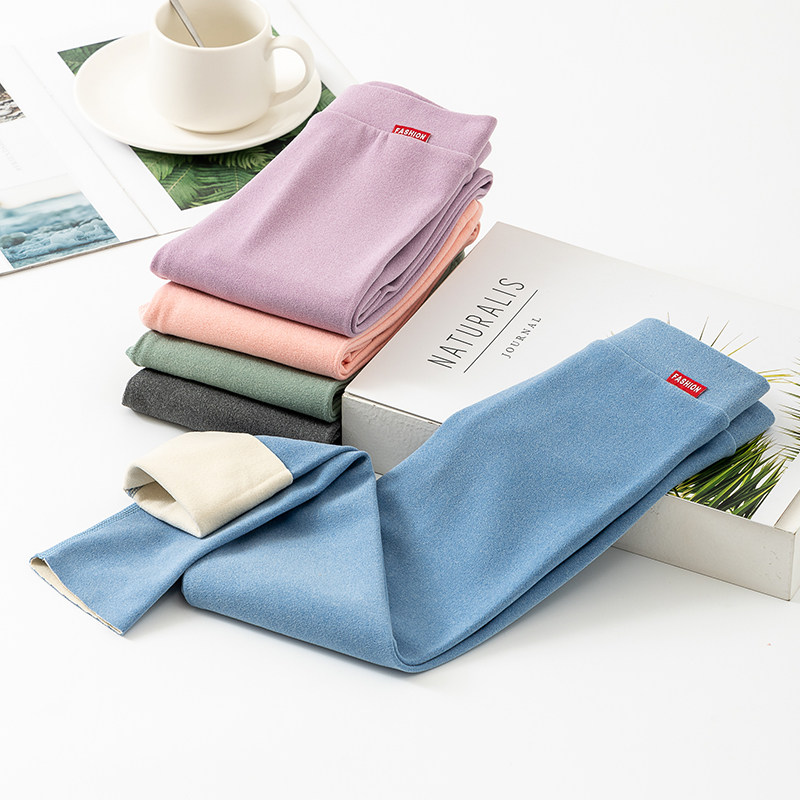 Children's warm pants plus velvet autumn and winter clothing German velvet middle-aged children's pajama pants girls and boys long pants velvet pants sanitary pants