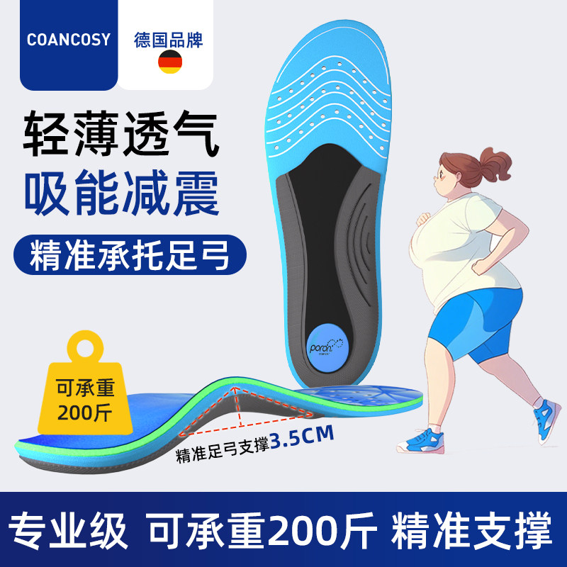德国品牌扁平足矫正脚垫足弓支撑运动减震久站不累大体重足弓鞋垫