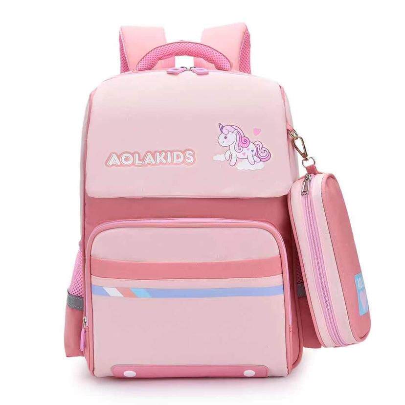 Sunshine Colorful schoolbag Sunny Colorful Korean version of large-capacity casual crest protection children's schoolbag for 1-5 years