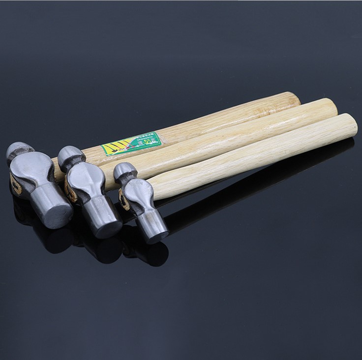 Round head hammer household iron hammer hammer pure steel hand hammer small hammer teat hammer mini heavy wooden handle hammer tool