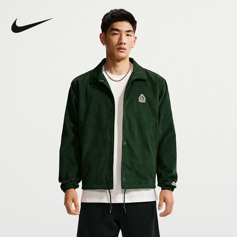 Nike Nike's New Autumn Product Men's Jacket Green Loose Casual Embroidered Logo Sports Jacket Iq7655-323