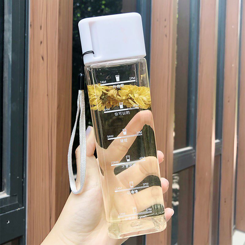 Net red water cup high-value plastic cup high temperature resistant cute male and female students couple water cup ins wind school