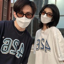 Sunglasses lovers a pair of men and women online red personality tea color sunglasses big frame glasses fashion anti-ultraviolet sunglasses